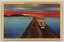 c1940s West Of Ogden Utah UT To Sea By Rail, Great Salt Lake VINTAGE Postcard picture