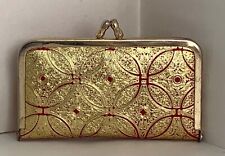 Vintage Manicure Set Red & Gold Leather Austrian Case: Tools Made In Germany picture