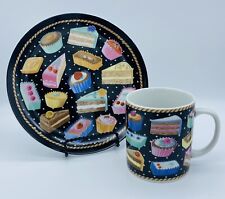 Vintage Discontinued Department 56 “Tea Party” Coffee Mug & Side Salad Plate picture