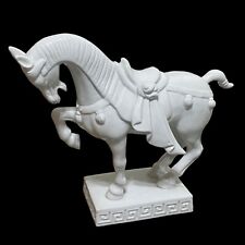 OMC Chinese War Horse Greek Key Base Ceramic Statue Mid Century Modern picture