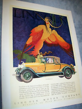 1928 Lincoln Club Roadster - large-mag car ad -Stark Davis bird ad picture