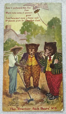 Cracker Jack Bears Series #9 Moreland c1910 Black Americana Peanuts Postcard picture