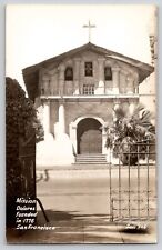 San Francisco Mission Dolores Founded 1776 Cross Photo Postcard Zan c1930's picture