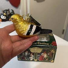 OWC Old World Christmas American Goldfinch Gold Bird Glass Ornament picture