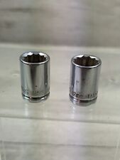 2pc Vintage Sears 11mm, 12mm  12 point 3/8