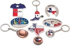 Texas Fridge & Keychain Metallic Souvenir Set - 9 pieces  *NEW* picture