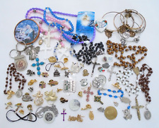Vintage To Modern Rosary Cross Religious Christianity Catholic Craft/Repair Lot picture