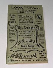 Antique Springfield Massachusetts Advertising Booklet City Map October 1907 picture