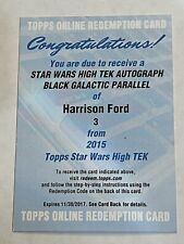 2015 TOPPS STAR WARS HIGH TEK AUTOGRAPH BLACK HARRISON FORD REDEMPTION REDEEMED picture