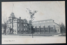 Postcard Olean NY - Armory Building Children in Yard picture