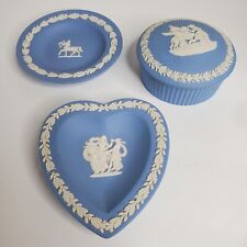 Wedgwood Pale Blue 3 Piece Lot Round Trinket Dish picture