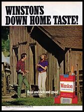 1971 Winston Cigarettes Vintage PRINT AD Down Home Taste Man Woman Farm 1970s  picture
