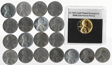 Rare Old 1943 US Lincoln Steel Penny Coin Collection WWII 24k Gold Plate LOT:151 picture