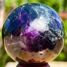 209G Rare natural snowflake feather fluorite crystal ball therapeutic ball picture