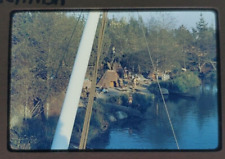 Original Slide 1962 DISNEYLAND Frontierland Peaceful Indian Village 35mm Kodak picture