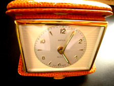 Vintage ARTCO  Radium W.Germany Travel Alarm Clock Genuine Leather Case picture