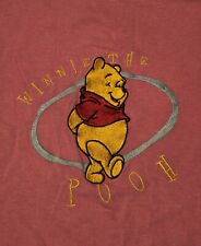 Vintage Winnie the Pooh Embroidered T Shirt Pink Disney 100 Acre Collection 90s picture