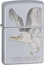Zippo EAGLE - Laser Etched - Satin Chrome - Brand New in Box picture