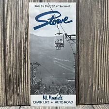 Vintage Stowe Mt Mansfield Chair Lift Auto Road Brochure picture