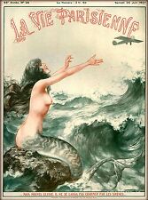 1927 La Vie Parisienne Mermaid and Airplane France Travel Advertisement Poster picture