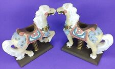 Partylite Palomino Carousel Horse Tappered Candle Holder P0376, Pair of 2 picture