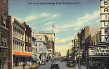 Wilmington North Carolina NC Street Scene Theatre c1940s Linen Postcard picture