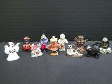 Miniature Halloween Ornaments Ghost Cat Skeleton Mummy Lot of 10 picture