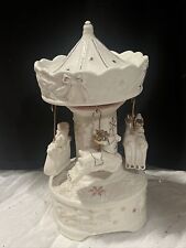 Porcelain Treasures Revolving Musical Porcelain Carousel EUC - No Box picture