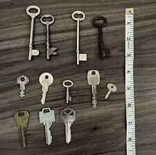 12 Antique Skeleton Keys Assorted Lot + 4 Surprise Free Authentic Old Barrel picture