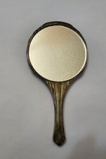 Vintage Hand Held Purse Vanity Silver Plated Mirror picture