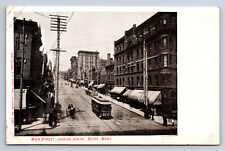 Vintage Postcard Butte Montana Main Street Looking North Cable Car Trolley K4 picture