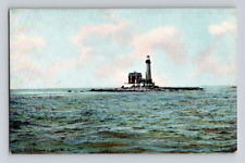 1910. LITTLE GULL ISLAND, NY. LIGHTHOUSE. POSTCARD. FF17 picture