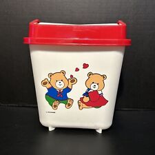 Vintage PECOWARE 1986 Kids Trash Can - Teddy Bears Hearts Clean Great Shape picture