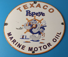 Vintage Texaco Gasoline Sign - Popeye Sailor Gas Pump Plate Porcelain Sign picture