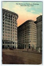 1915 The Boston & New House Buildings Railway Cars Salt Lake City Utah Postcard picture