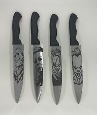 Set Of 4 Custom Laser Engraved Horror Knives. picture