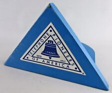 RARE VTG Telephone Pioneers of America 1875 1911 Blue Bell Wood Triangle sign picture