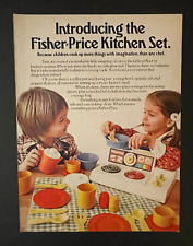 1979 Fisher-Price Kitchen Set Print Ad Two Children Playing picture