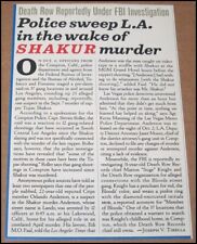 1996 Tupac Shakur Murder Rolling Stone Clipping Article 2pac 4.5