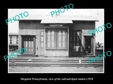 OLD 8x6 HISTORIC PHOTO OF SHEPPTON PENNSYLVANIA THE RAILROAD DEPOT c1910 picture
