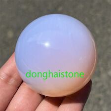 40mm+ Carved Pink Opalite sphere quartz crystal Ball Palm stone Healing 1PC picture