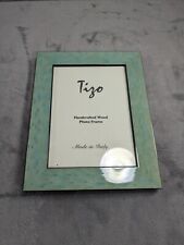 Tizo Wood Picture Frame Made in Italy Holds 7” X 5” Teal Color picture