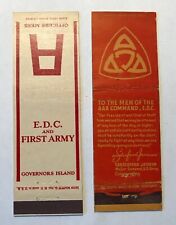 2 Matchbook Covers US Army WWII Eastern Defense Command EDC Governer's Island NY picture