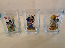 Disney Millennium 2000 Set Of 3 McDonald's Glasses Mickey Mouse Collectible 12oz picture