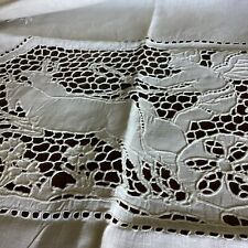 Antique~EMB Openwork Edwardian Extraordinary Insert PILLOW COVER 1900 picture