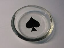 Vintage Glass Poker Card Ace of Spades Coaster/Ashtray picture