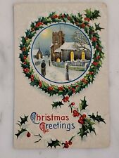 1911 Christmas Greetings Postcard Posted 1911 picture