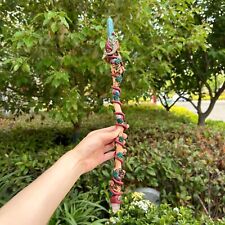 229G 17.7' Natural Blue Apatite Wand Crystal Point Magic Chakra Healing Gift picture