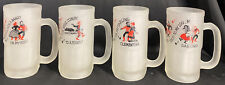 1950's Frosted Glass Beer Mug  Set Of 4 Excellent picture