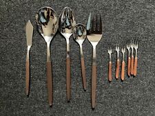 Vtg Pyramid Stainless Mid Century Flatware Serving Pcs Japan picture